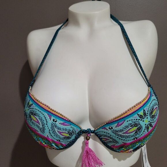 Shade & Shore Bikini Top Gold Beads - Picture 2 of 8